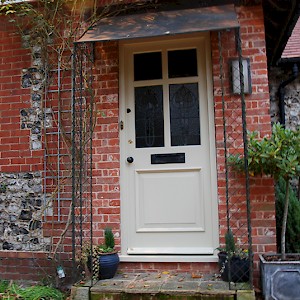 Glass panelled wooden doors