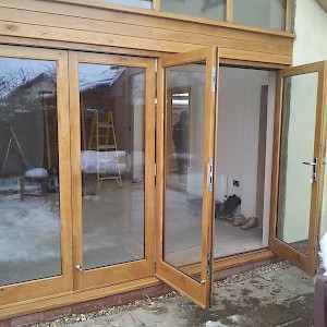 Bi-Fold wooden door installation, Norfolk