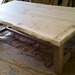 Oak dining table.