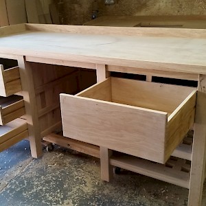 bespoke oak free standing kitchen units.